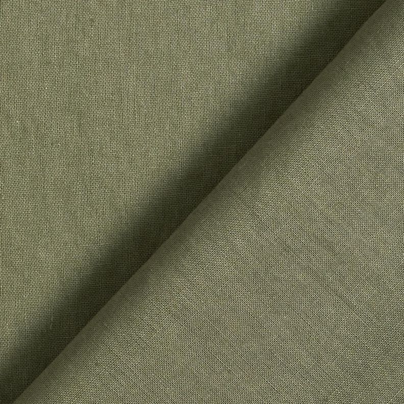 Lin et coton mélangé lavé – kaki clair,  image number 3