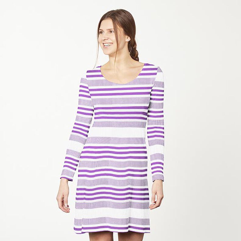 Jersey viscose aspect crash – blanc/lilas, image number 6