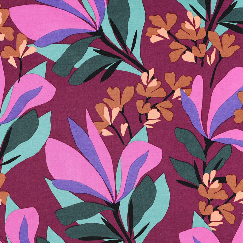 Tissu en viscose stretch Spring Garden | Nerida Hansen – mauve/sapin bleu,  image number 1