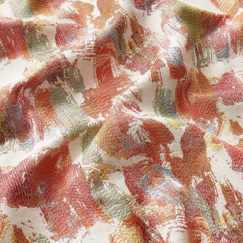Tissu de décoration Gobelin art abstrait – beige clair/myrtille,  image number 2