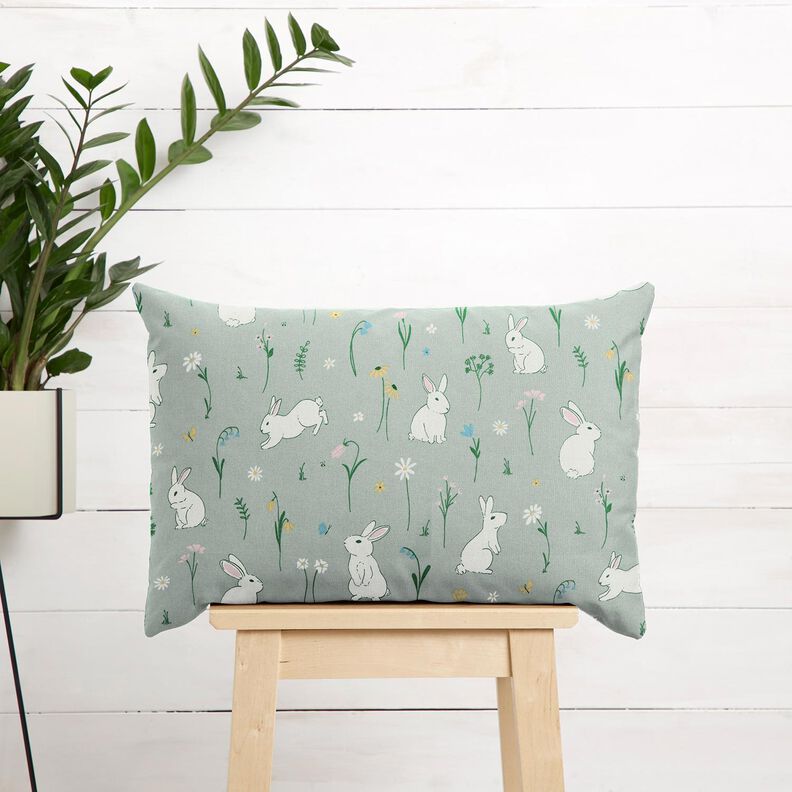 Tissu de décoration Semi-panama Petits lapins – menthe clair, image number 7