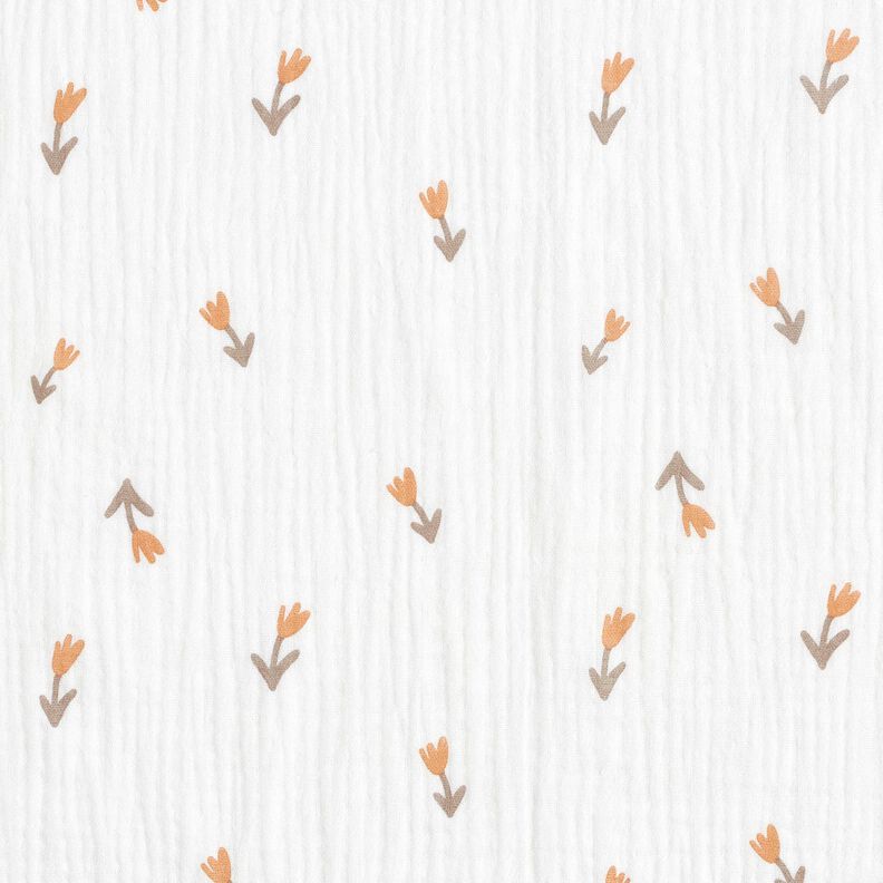 Tissu double gaze de coton Petite fleur – ivoire, image number 1