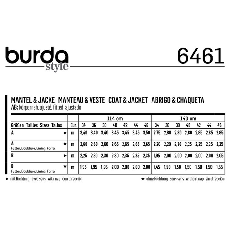 Manteau | Veste, Burda 6461 | 34 - 46, image number 4