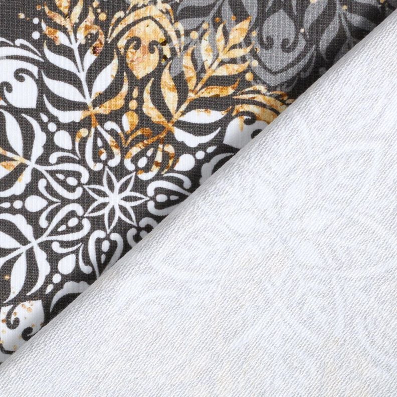 French Terry Mandala Magie d'hiver | Glitzerpüppi  – argent ancien/or ancien,  image number 4