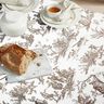 Tissu de décoration Semi-panama Joyeux danseurs 280 cm – taupe/blanc,  thumbnail number 8