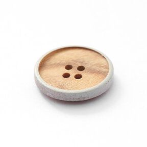 Bouton en bois 4 trous – beige/gris, 