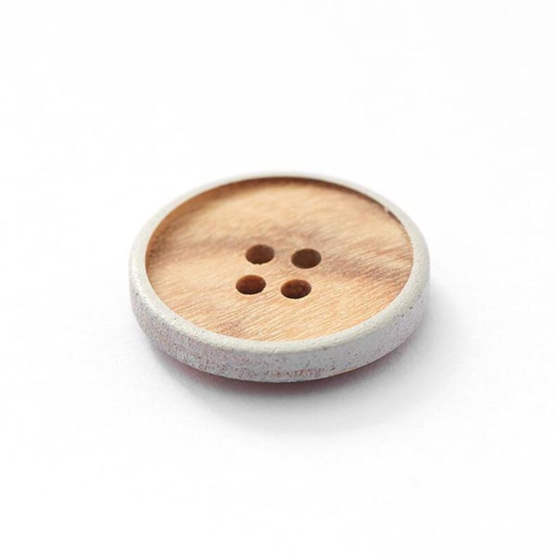Bouton en bois 4 trous – beige/gris,  image number 2