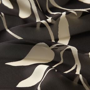 Chiffon Fleurs recyclées – noir/beige clair, 