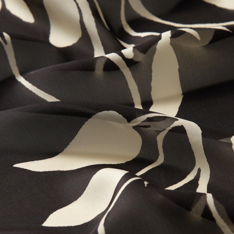 Chiffon Fleurs recyclées – noir/beige clair,  image number 2