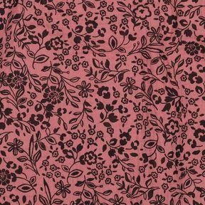 Tissu double gaze de coton Fleurs bicolores  | Poppy Fabrics – vieux rose foncé/noir, 