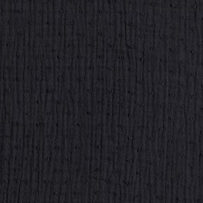 Tissu double gaze de coton dobby – noir, 