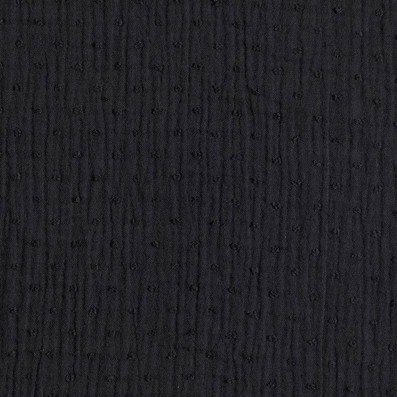 Tissu double gaze de coton dobby – noir,  image number 1