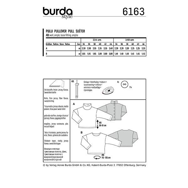 Pullover, Burda 6163 | 34-44, image number 10