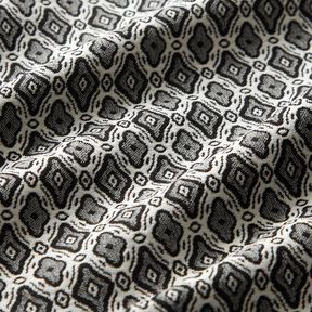 Stretch Jacquard Mélange viscose Losanges élégants – écru/gris, 
