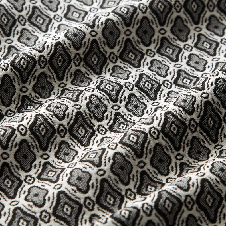 Stretch Jacquard Mélange viscose Losanges élégants – écru/gris,  image number 2