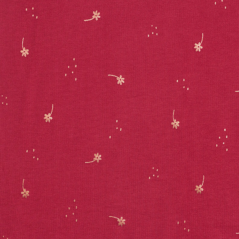 Jersey coton Fleurs Imprimé feuille – rouge bordeaux/cuivre,  image number 1