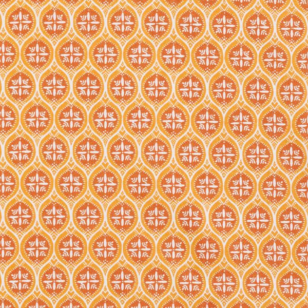Cretonne de coton ornements de carreaux – orange/jaune orangé, image number 1