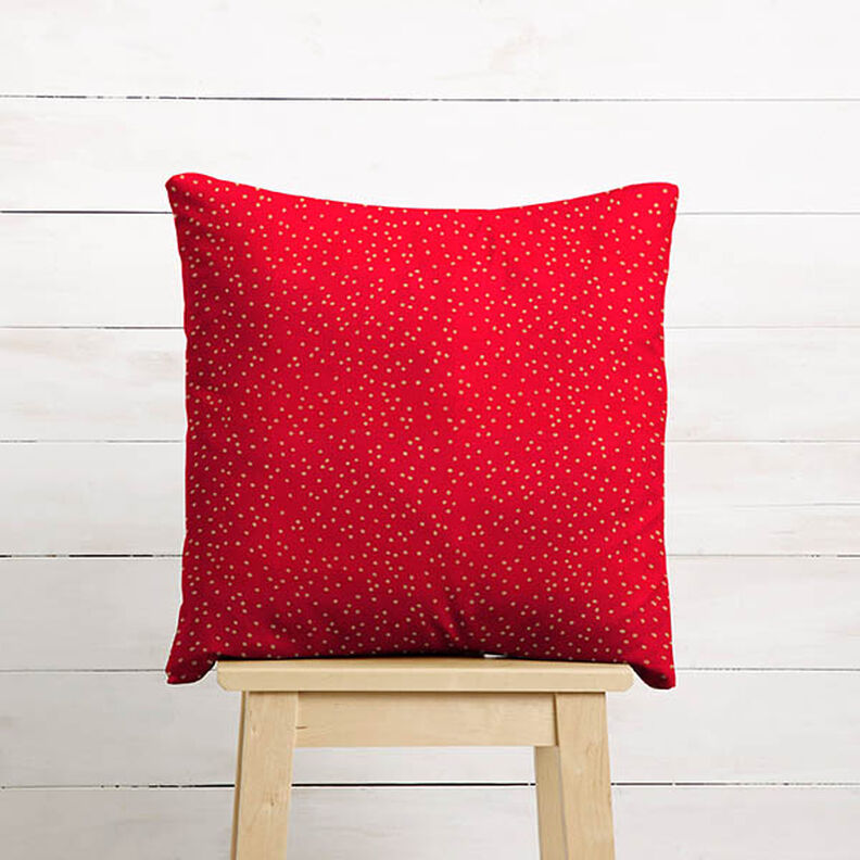 Tissu en coton Popeline Petits points – rouge/or,  image number 7