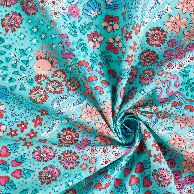 Coton enduit Mélange marin – bleu aqua, image number 3
