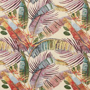 Tissu de décoration Gobelin Feuilles de palmier – beige clair/olive, 
