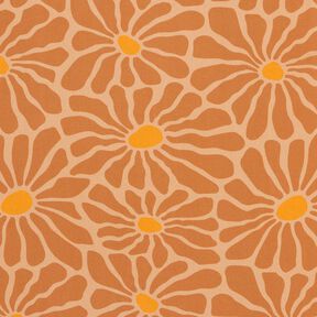 Popeline de viscose fleurs &ndash; cannelle/caramel, 