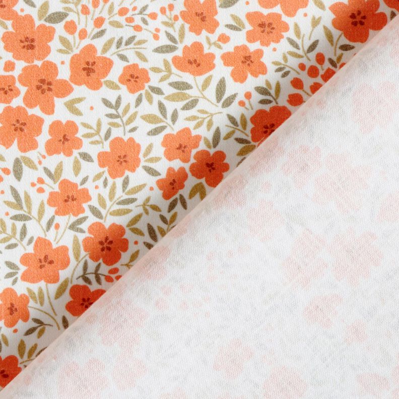Tissu de décoration Satin de coton Mer de fleurs – orange pêche/blanc,  image number 4