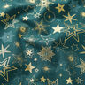 Tissu en coton Popeline Grandes étoiles – sapin bleu/or,  thumbnail number 2