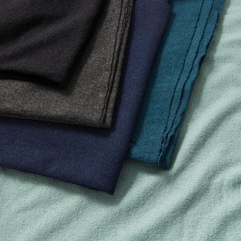 Tissu léger en maille en mélange de viscose et laine – bleu nuit,  image number 4