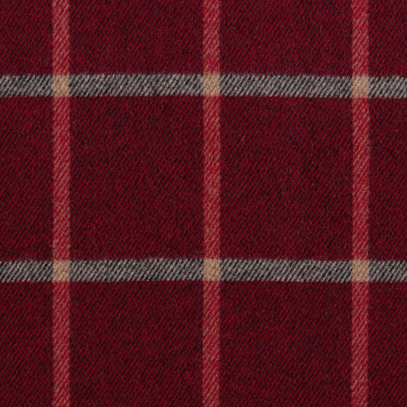 Tissu pour manteau à grands carreaux – rouge bordeaux/noir,  image number 1