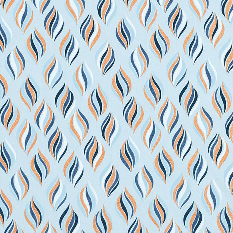 Popeline de coton décoration de Noël – bleu clair/or ancien,  image number 1