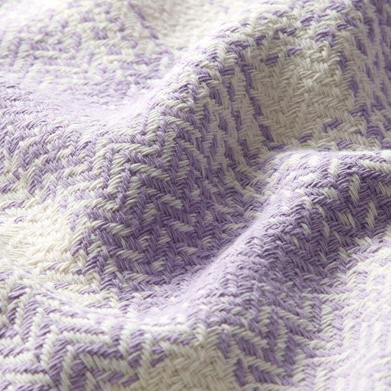 Tissu pour manteau Coton mélangé à carreaux – mauve/ivoire,  image number 2