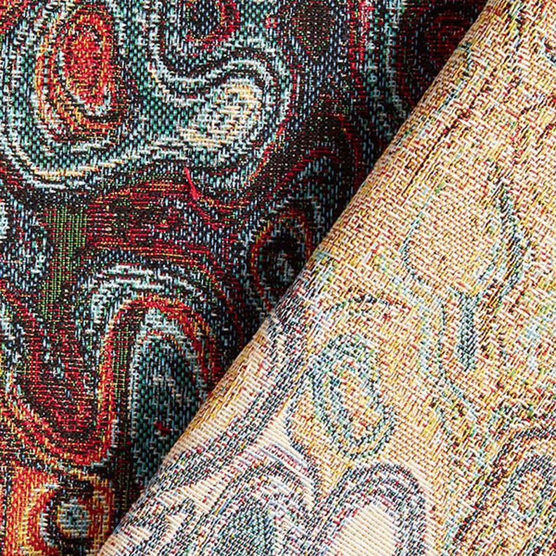 Jacquard Gobelin Art abstrait – bleu/rouge/jaune, image number 4