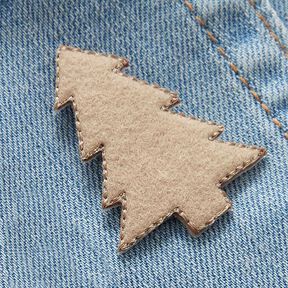 Application Feutrine Arbre de Noël [4 cm] – beige, 