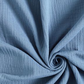 Tissu double gaze de coton – bleu jean, 