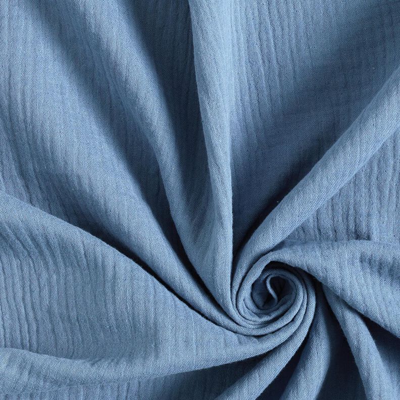 Tissu double gaze de coton – bleu jean, image number 1