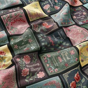 Tissu de décoration Gobelin Couverture de livre – noir/merlot, 