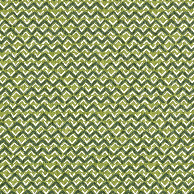 Tissu en coton Cretonne Zigzag ethnique – vert,  image number 1