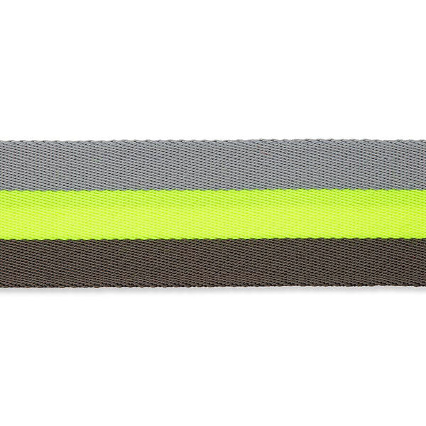 Sangle de sac fluo [ 40 mm ] – jaune fluo/gris,  image number 2