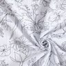 Tissu double gaze de coton Prairie fleurie peinte – blanc/noir,  thumbnail number 3