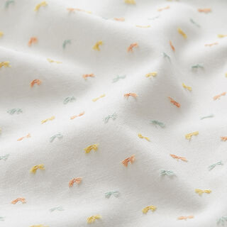 Batiste de coton fin rayures Dobby colorées – blanc, 