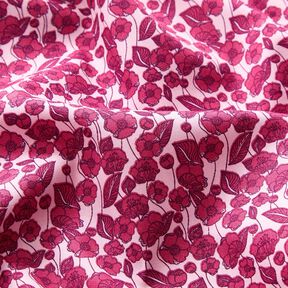 Popeline coton Vrilles de fleurs – rose clair/pourpre, 