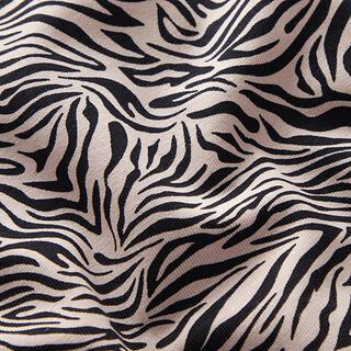 Jersey coton motif zèbre – beige/noir, 