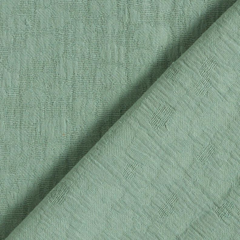 Tissu double gaze de coton Jacquard Fleurs – roseau, image number 1