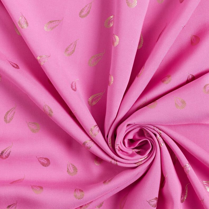 Tissu en viscose Impression de plumes – rose vif,  image number 3