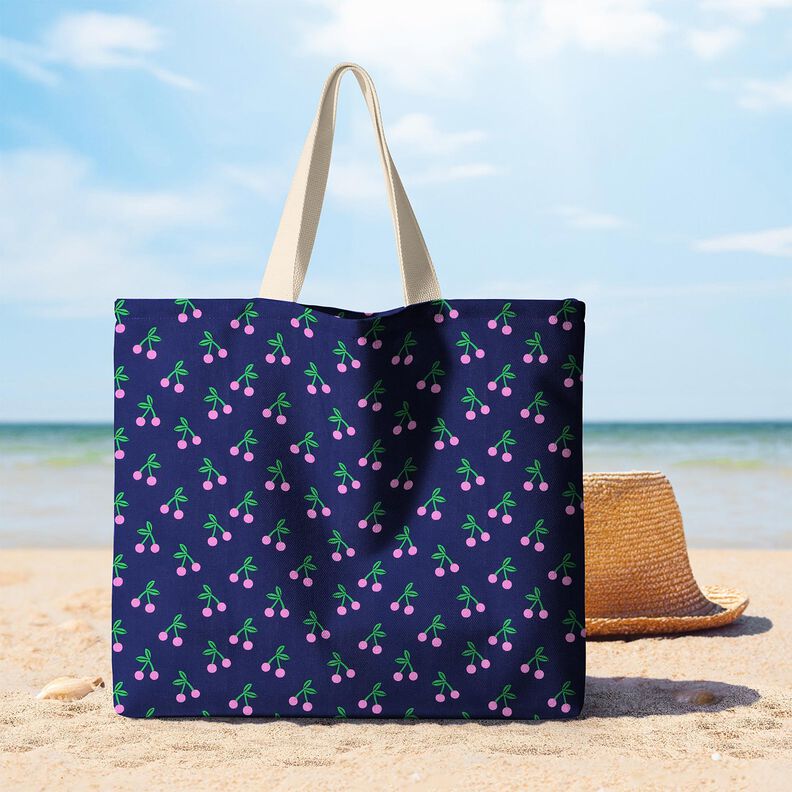 Coton enduit jolies cerises – bleu marine, image number 5