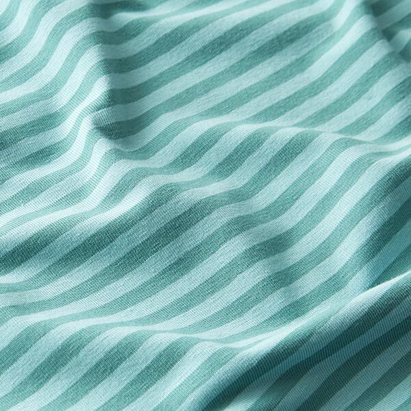 Jersey coton Rayures étroites – menthe/bleu clair,  image number 2