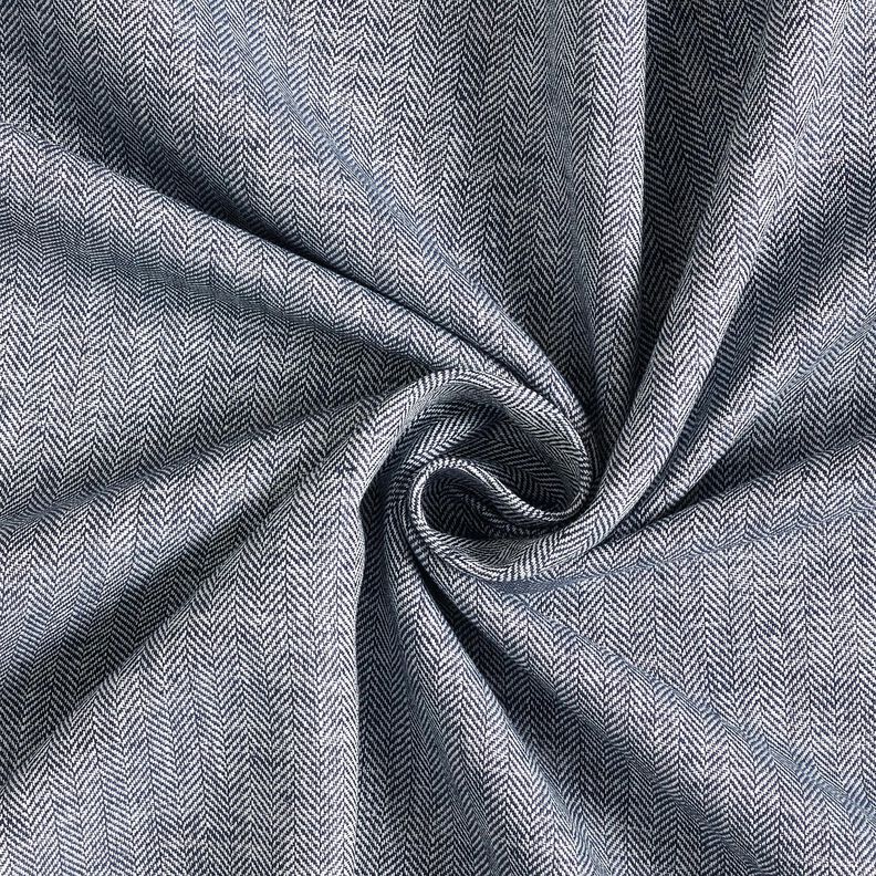 Mélange lin-coton chevron – bleu nuit, image number 3