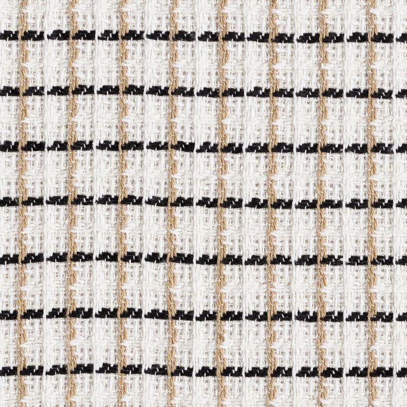 Bouclé brut à carreaux – blanc/beige, image number 1