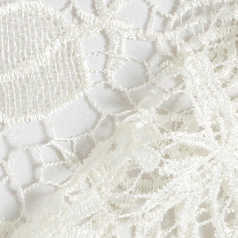 Dentelle avec paillettes et bord festonné – blanc,  image number 4
