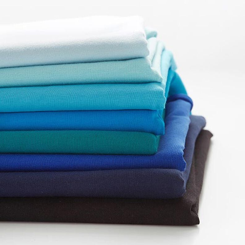 Jersey coton Medium uni – bleu nuit,  image number 6